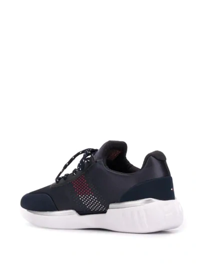 Shop Tommy Hilfiger Flag Sneakers In Blue