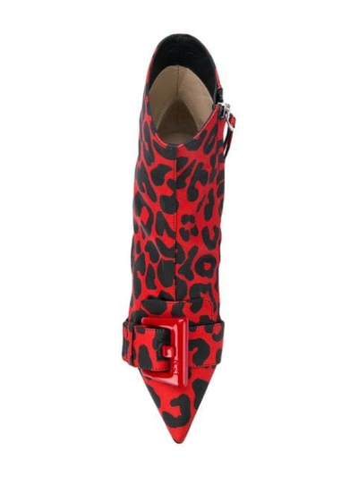 Shop N°21 Leopard-print Ankle Boots In Red