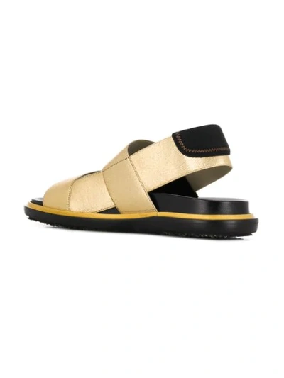 Shop Marni Fussbett Sandals In Gold