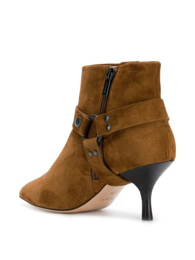Shop Morobē Strap Detail Ankle Boots In Brown