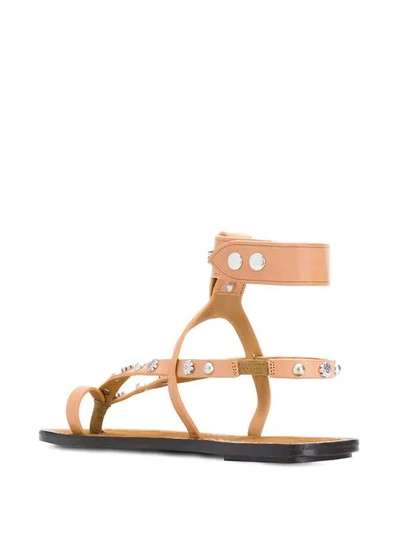 Shop Isabel Marant Studded Strap Sandals In Brown