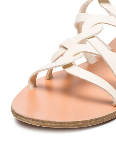 Shop Ancient Greek Sandals White Donousa Multistrap Leather Sandals