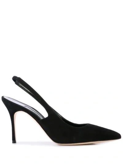 Shop Manolo Blahnik Allura 90mm Slingback Pumps In Black