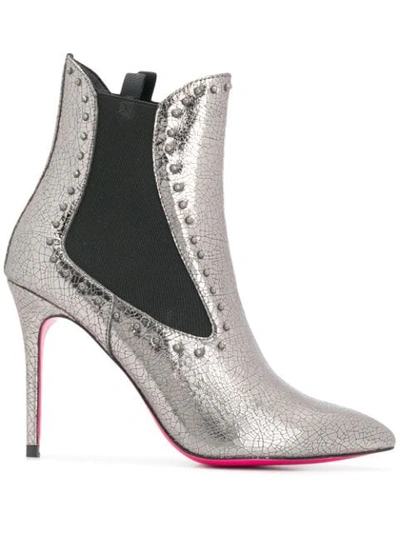 Shop Pinko Pointed Ankle Boots In Silver