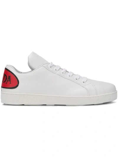 Shop Prada Bubble Speech Sneakers In White