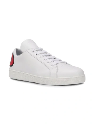 Shop Prada Bubble Speech Sneakers In White