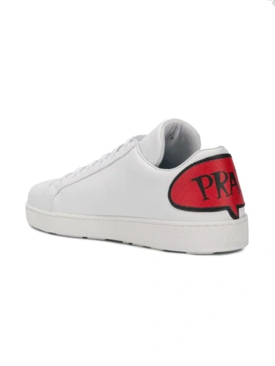 Shop Prada Bubble Speech Sneakers In White