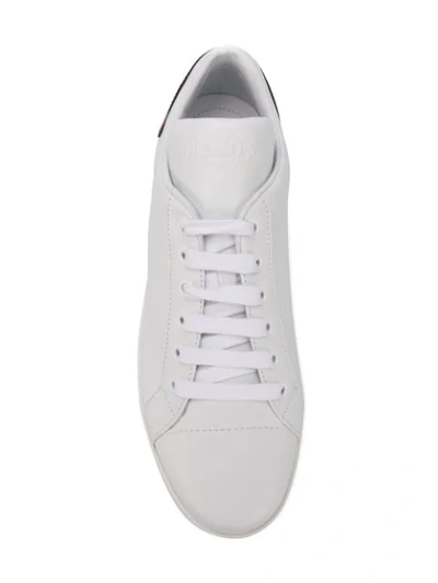 Shop Prada Bubble Speech Sneakers In White