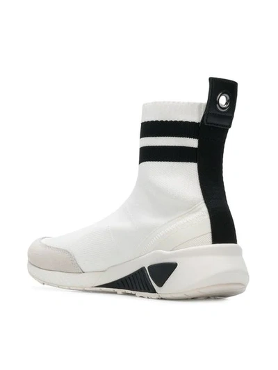 Shop Diesel Logo Sock Boot In White