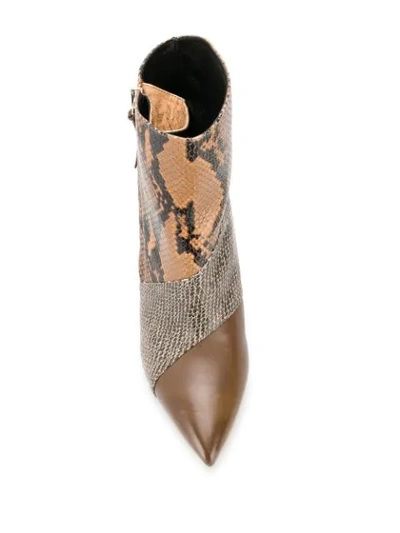 Shop Isabel Marant Python Print Boots In Brown