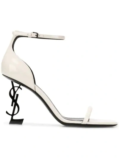 Shop Saint Laurent Opyum Sandals In White