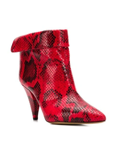 Shop Isabel Marant Lisbo Ankle Boots In Red