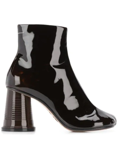Shop Mm6 Maison Margiela Cup Heel Ankle Boots In Brown
