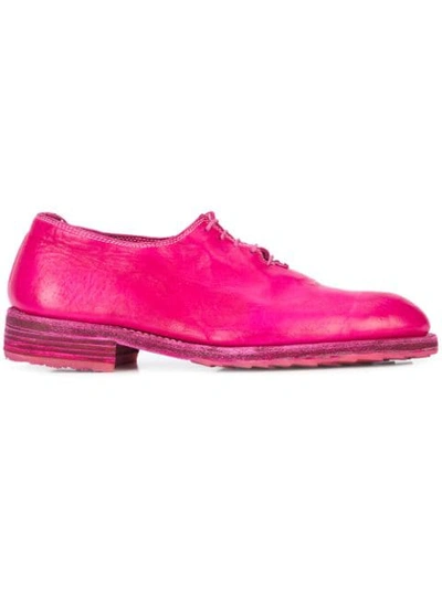Shop Guidi Lace-up Derby Shoes In Pink