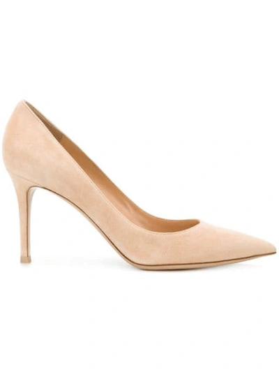 Shop Gianvito Rossi 85 Pointed Pumps - Neutrals