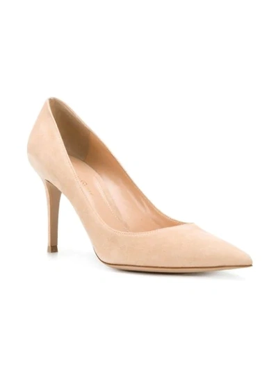 Shop Gianvito Rossi 85 Pointed Pumps - Neutrals
