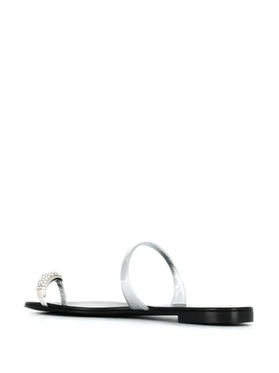 Shop Giuseppe Zanotti Ring Flat Sandals In Silver