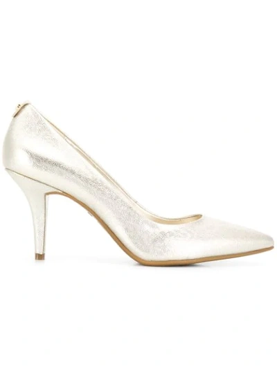 Shop Michael Michael Kors Pointed Toe Pumps In Gold