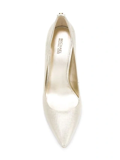 Shop Michael Michael Kors Pointed Toe Pumps In Gold