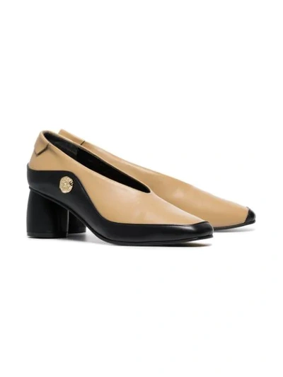 Shop Reike Nen Black And Beige 60 Leather Pumps In Neutrals