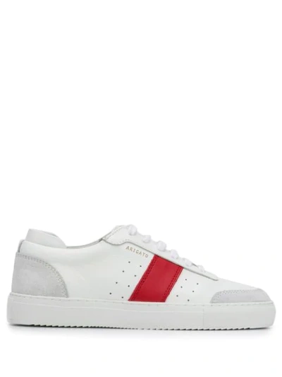 Shop Axel Arigato Panelled Low Top Sneakers In White/red