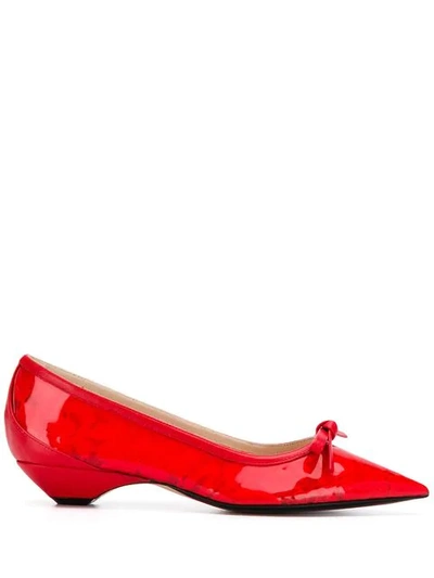 Shop N°21 Front Bow Ballerinas In Red