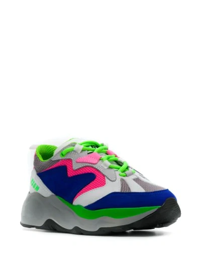 Shop Msgm Chunky Platform Sneakers In Green