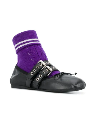 Shop Miu Miu Sock Ballerinas In F0f2p Black