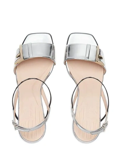 Shop Fendi Ffreedom Sandals In Silver