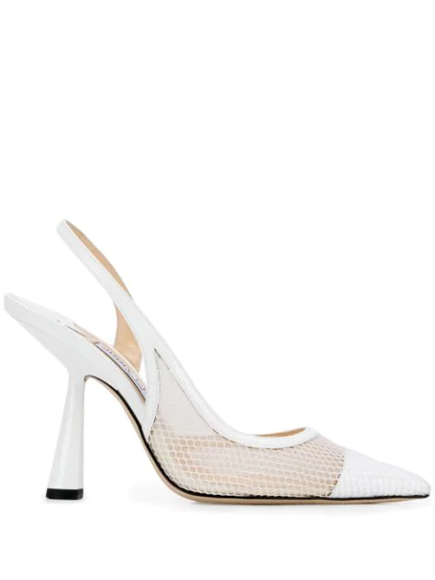 mesh slingback pumps