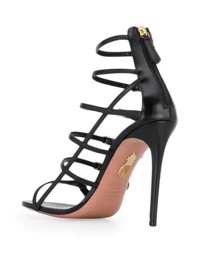 Shop Aquazzura Supermodel Buckle Sandals In Black