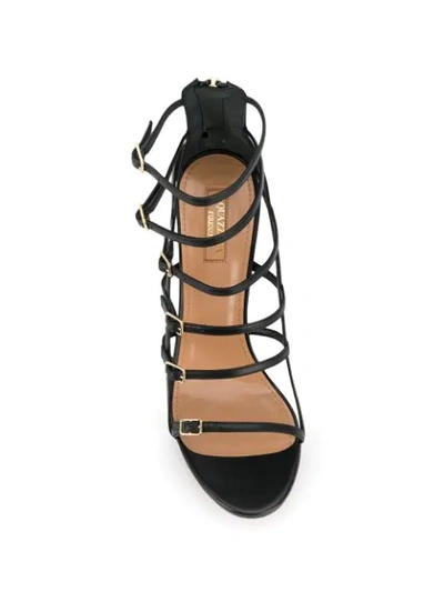 Shop Aquazzura Supermodel Buckle Sandals In Black