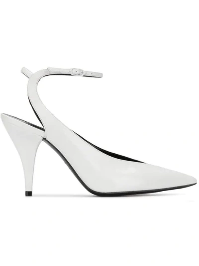 Shop Casadei Pointed Toe Mules In White