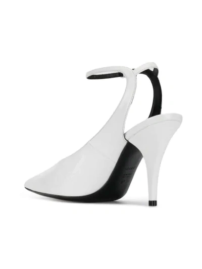 Shop Casadei Pointed Toe Mules In White
