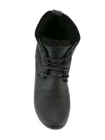 Shop No.6 Lander Lace Up Shearling Clog Boot In Black
