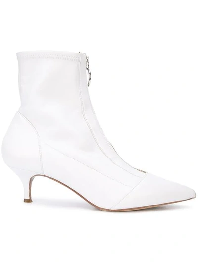 Shop Tabitha Simmons Zip-up Boots In White