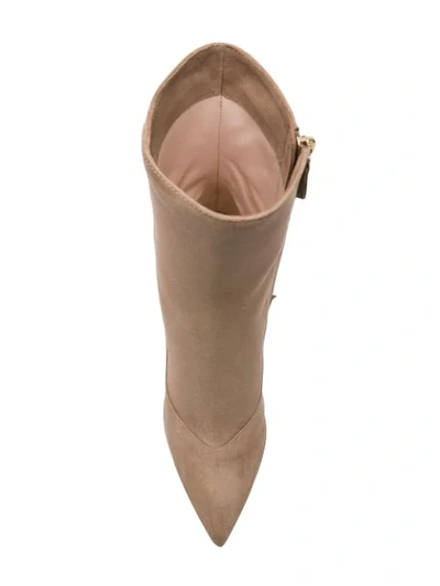 Shop Pollini Metallic Heel Boots - Neutrals