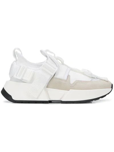 Shop Mm6 Maison Margiela Buckle Sneakers In T1003 White