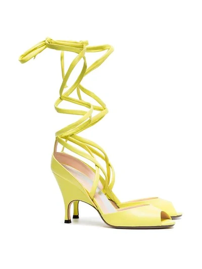 Shop Alchimia Di Ballin Yellow Ballin Lidae 95 Leather Sandals