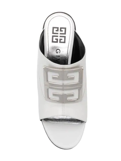 Shop Givenchy Logo Plaque Mules In White