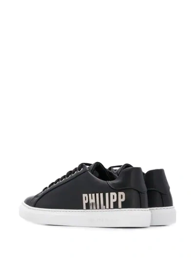 Shop Philipp Plein Branded Low-top Sneakers In Black