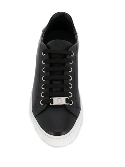 Shop Philipp Plein Branded Low-top Sneakers In Black