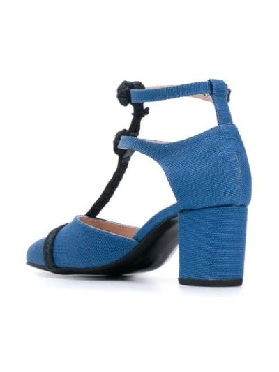 Shop Leandra Medine Rope T-strap Pumps In Blue