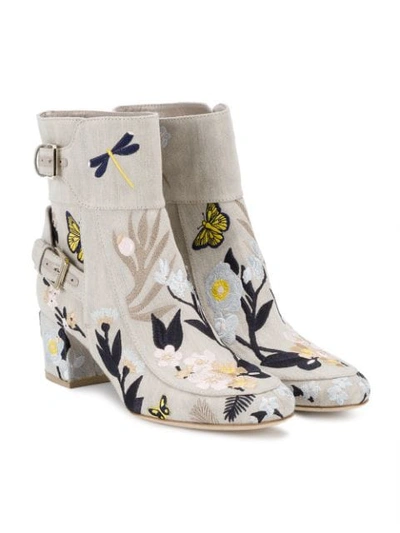 Shop Laurence Dacade Babacar Embroidered Boots In Neutrals