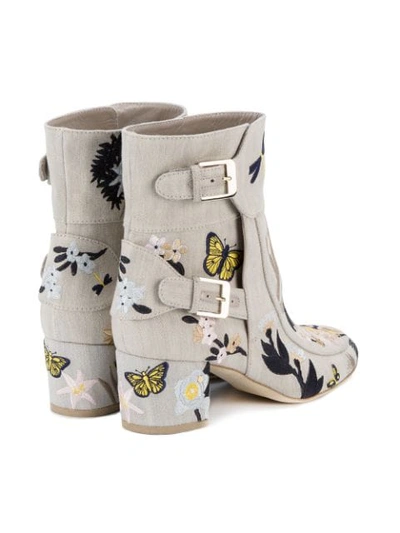 Shop Laurence Dacade Babacar Embroidered Boots In Neutrals