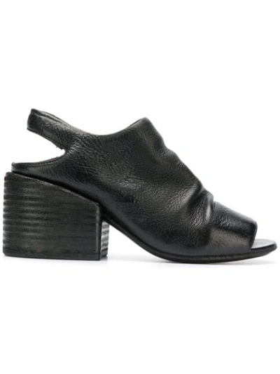 Shop Marsèll Soft Grained Open Toe Sandals In Black