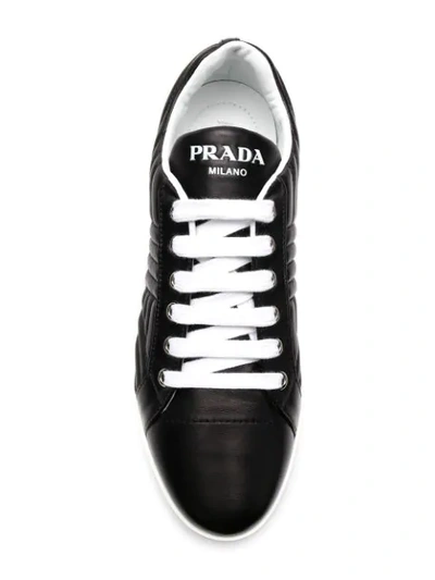 Shop Prada Quilted Sneakers In Black