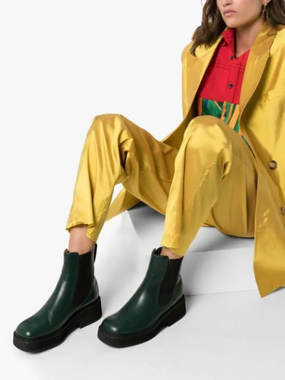 Shop Marni Chunky Chelsea Boots In Green