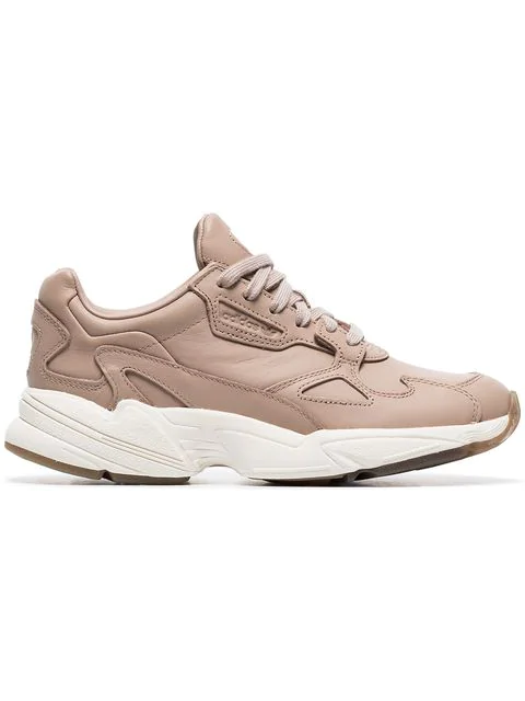 Adidas Originals Adidas Orignals Premium Leather Falcon Sneakers In Beige  In Pink | ModeSens