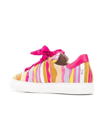 Shop Emilio Pucci Guanabana Print Twill Trainers In Pink